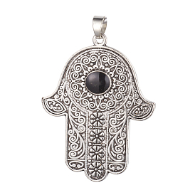 Émail en alliage gros pendentifs, hamsa main / main de fatima / main de miriam