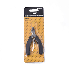 Stainless Steel Mini Diagonal Cutting Pliers, Flush Cutter, Ferronickel, with PVC Handle