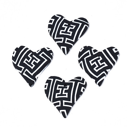 Handmade Polymer Clay Pendants, Heart