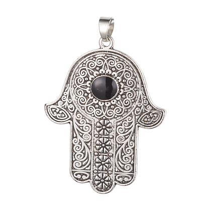 Émail en alliage gros pendentifs, hamsa main / main de fatima / main de miriam