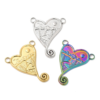 304 Stainless Steel Pendants, Heart Charm