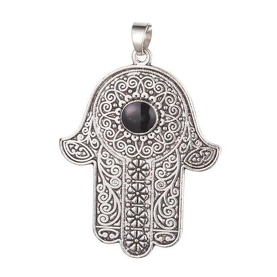 Émail en alliage gros pendentifs, hamsa main / main de fatima / main de miriam
