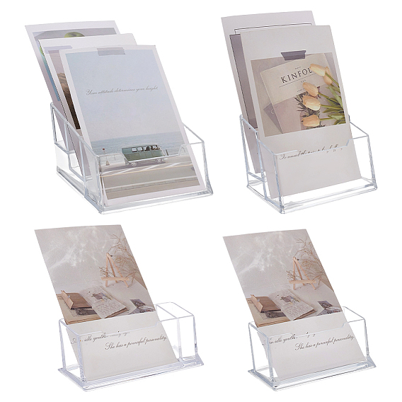 4шт. 4 стили акриловые визитницы, подставка для визиток