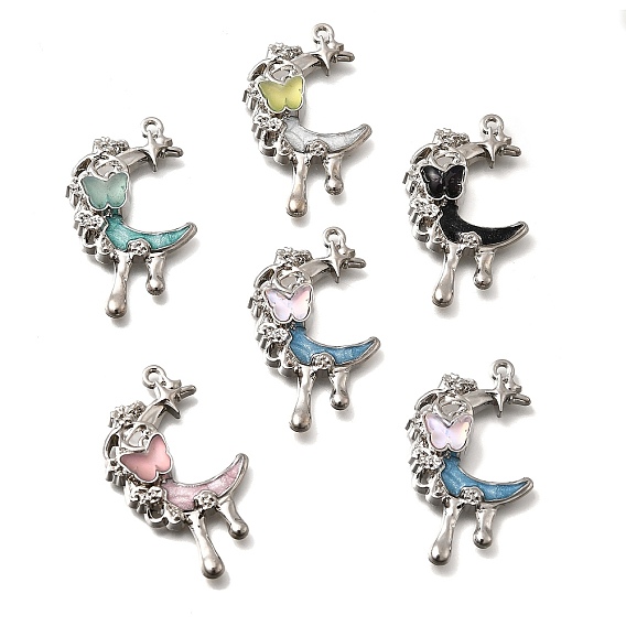 Подвески из эмали и сплава, луна, со сверлом для смолы