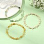 Natural Pink Opal/Natural Green Opal/Natural Green Strawberry Quartz/Natural Yellow Opal/Natural Rose Quartz/Natural Yellow Aventurine & Brass Beads Stretch Bracelets for Women, Plum Blossom
