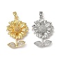 Латунные микропаве прозрачные подвески с фианитом, очарование подсолнуха