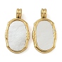 Ионное покрытие (ip) 304 подвески из натуральной белой ракушки из нержавеющей стали, овальные амулеты