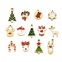 Ионное покрытие (ip) 304 подвески из нержавеющей стали, эмалевые подвески на рождественскую тематику, золотые, рождественская елка/олень/колокольчик/снежинка