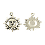 Tibetan Style Alloy Sun Pendants, Cadmium Free & Lead Free, 23x19x3mm, Hole: 2mm, about 333pcs/500g