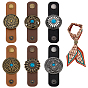 6Pcs 6 Styles Flower Imtation Leather with Zinc Alloy Scarf Clips
