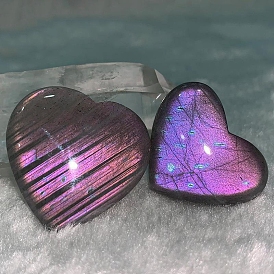 Heart Shape Natural Purple Labradorite Display Decorations, for Party Gift Decoration