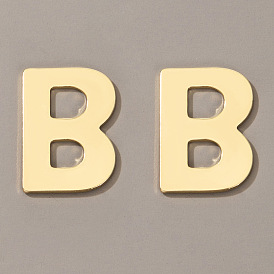 Bold Cutout Letter Earrings - Minimalist B Alphabet Studs for Statement Style