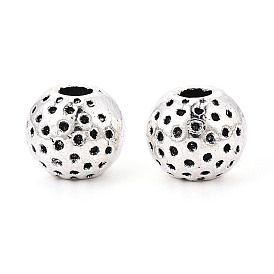 Текстурированные тибетские бусины из сплава, круглые