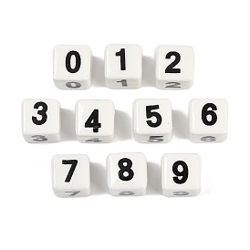 Фарфоровые бусины ручной работы, квадрат с номером