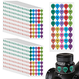 Paper Self Adhesive Stickers, Gun Sighting Ring Turntable Stickers, Teardrop