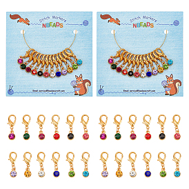 24украшения подвески со стразами из сплава, подвески с застежкой-лобстером, подвески на клипсах, для брелка, кошелек, украшение для рюкзака, маркер стежка