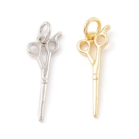 Brass Pendants, with Jump Rings, Cadmium Free & Lead Free, Long-Lasting Plated, Scissors