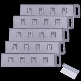 5Pcs Plastic Swipe ID Card Holder, Badge Holder, Rectangle