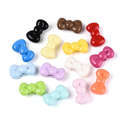 Непрозрачные акриловые бусины, бантом