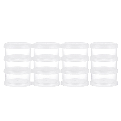 Transparent Plastic Bead Containers, 3 Layer Joint Stackable Storage Boxes