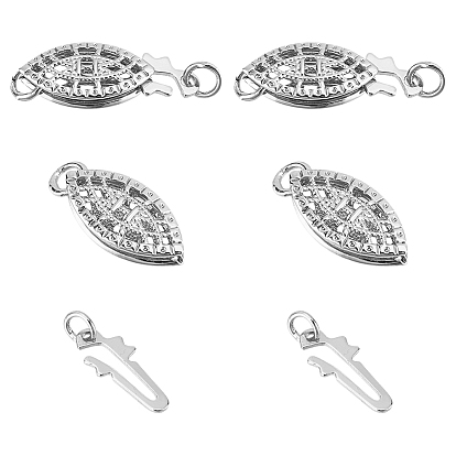 2 шт. латунные застежки-коробки с полыми глазками, с прыжковых колец