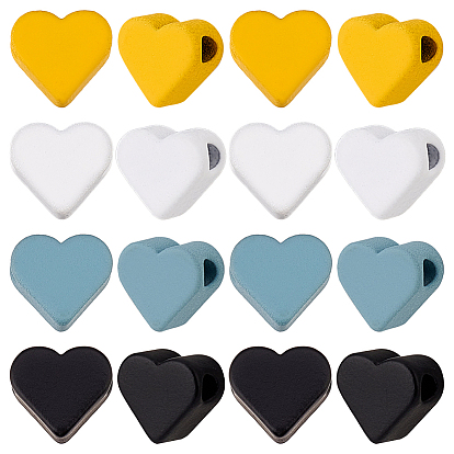 32шт 4 цвета латунные бусины для выпечки, сердце