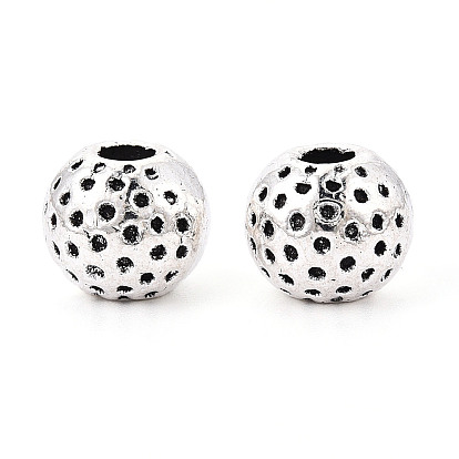 Текстурированные тибетские бусины из сплава, круглые