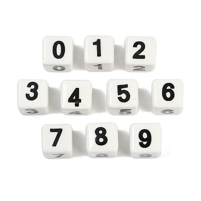 Фарфоровые бусины ручной работы, квадрат с номером