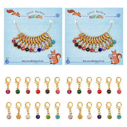 24украшения подвески со стразами из сплава, подвески с застежкой-лобстером, подвески на клипсах, для брелка, кошелек, украшение для рюкзака, маркер стежка