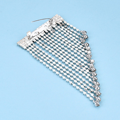 Crystal Rhinestone Tassel Lapel Pin, Creative Iron Badge for Backpack Clothes