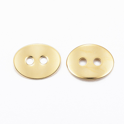 201 Stainless Steel Button, Oval, Two Holes