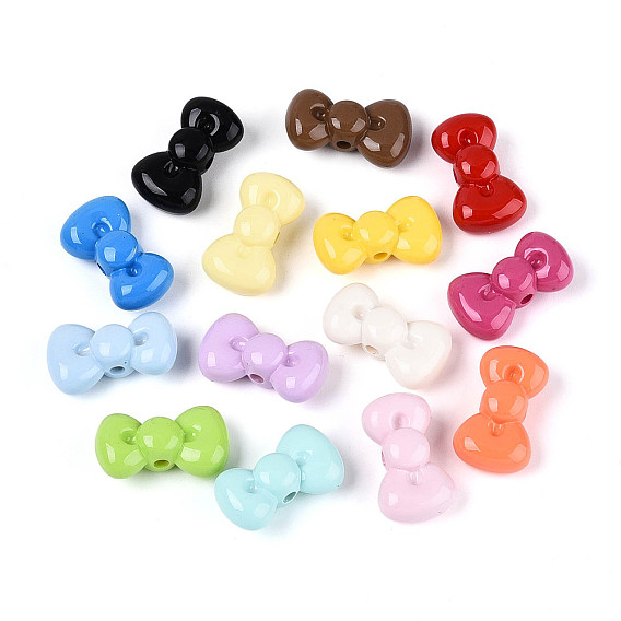 Непрозрачные акриловые бусины, бантом