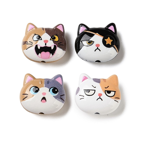 Бусины из сплава краски для выпечки, форма кошки