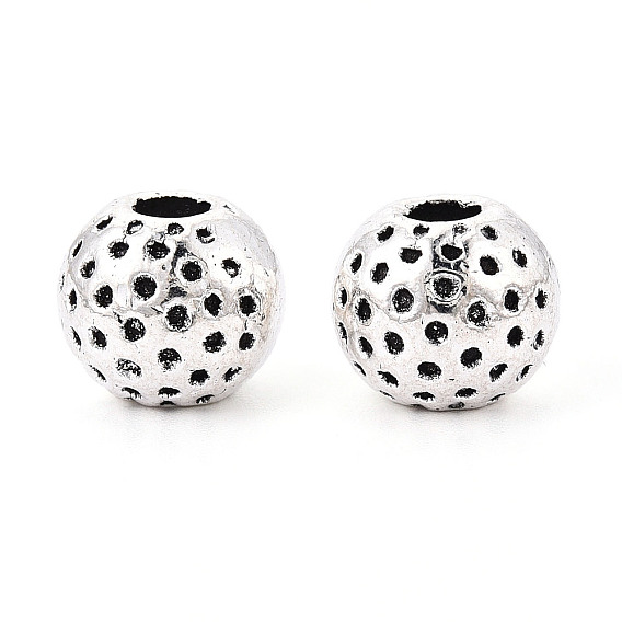 Текстурированные тибетские бусины из сплава, круглые