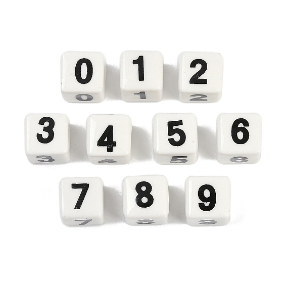 Фарфоровые бусины ручной работы, квадрат с номером