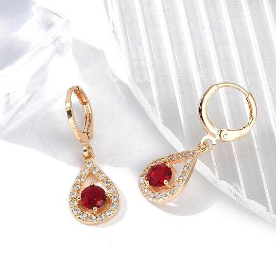 Латунные микропроволочные кубические серьги с цирконием, со стеклом, стойки покрытие, долговечный, без свинца и без кадмия, слеза