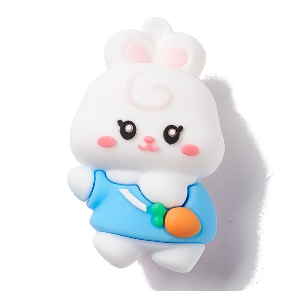 Непрозрачные пластиковые подвески из ПВХ, кролик