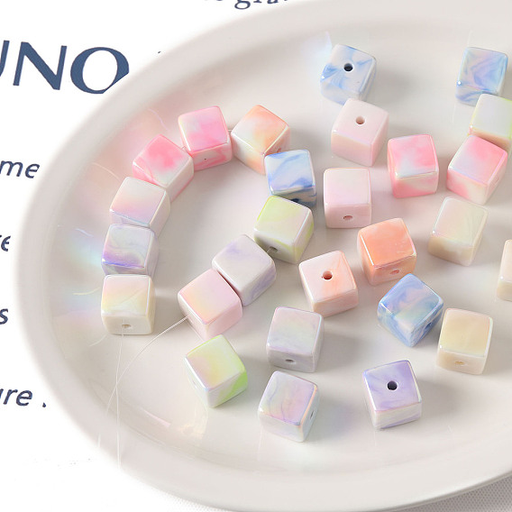 Transparent Acrylic Beads, Cube