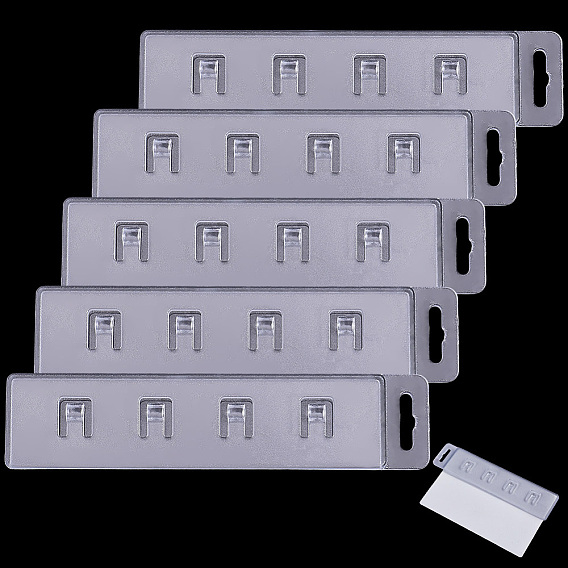5Pcs Plastic Swipe ID Card Holder, Badge Holder, Rectangle