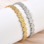 304 Stainless Steel Hinged Cuff Bangles, Flower