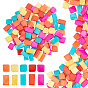100Pcs 10 Style Spray Painted Freshwater Shell Beads, Rhombus & Rectangle