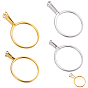 4Pcs 4 Styles 304 Stainless Steel Finger Ring Components, Prong Ring Settings