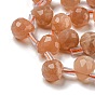 Natural Sunstone Beads Strands, Faceted, Top Drilled, Teardrop