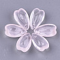 Transparent Spray Painted Glass Charms, Petal