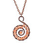 Natural Dyed Agate Beaded Conch Pendant Necklace with Alloy Chains