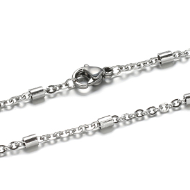 304 Stainless Steel Rolo Chains Necklaces, with Lobster Claw Clasps, 19.6 inch(50cm)