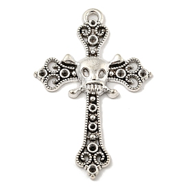 Aleación de estilo tibetano grandes colgantes ajustes de diamantes de imitación, encantos en forma de cruz