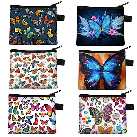 Polyester Wallets, Rectangle with Butterfly Pattern Makeup Bags