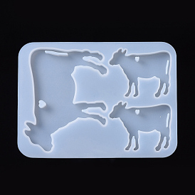 Cattle Pendant Silhouette Silicone Molds, Resin Casting Molds, For UV Resin, Epoxy Resin Jewelry Making