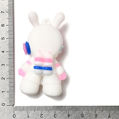Rabbit Spaceman PVC Plastic Cartoon Big Pendants, for DIY Keychain Making